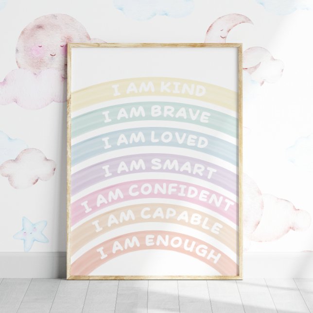 Affirmation Rainbow Poster Soft Pastel (Créateur téléchargé)