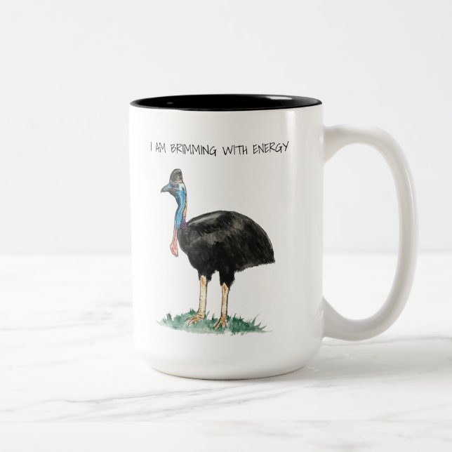 Affirmations Cassowary Mug à café à deux tons (Droit)