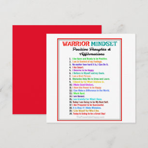 Affirmations mentales du guerrier Carte magnétique