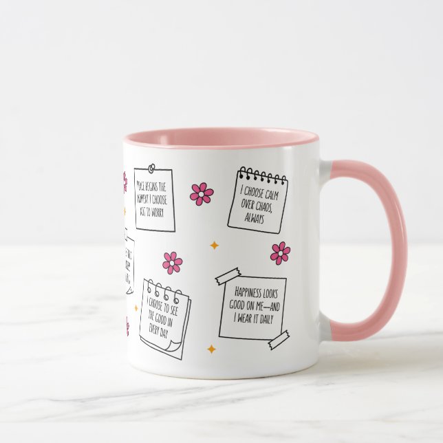 Affirmations Notepad Mug Design (Droite)