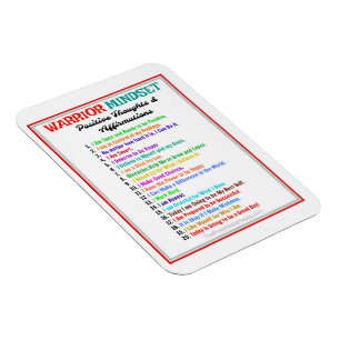 AFFIRMATIONS POSITIVES MAGNET D'ESPRIT GUERRIER