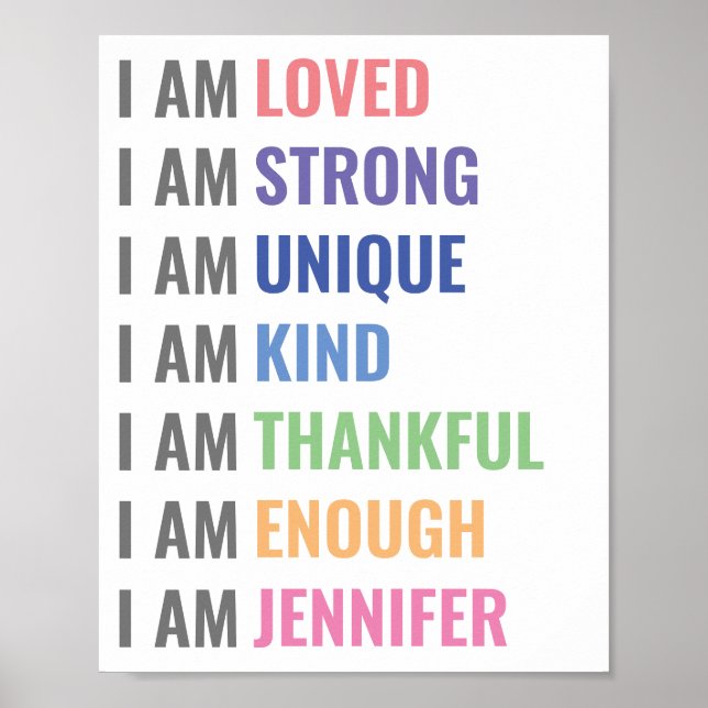 Affirmations pour les enfants - Art mural (Devant)