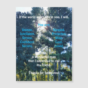 Affirmer et encourager la carte de voeux magnétiqu