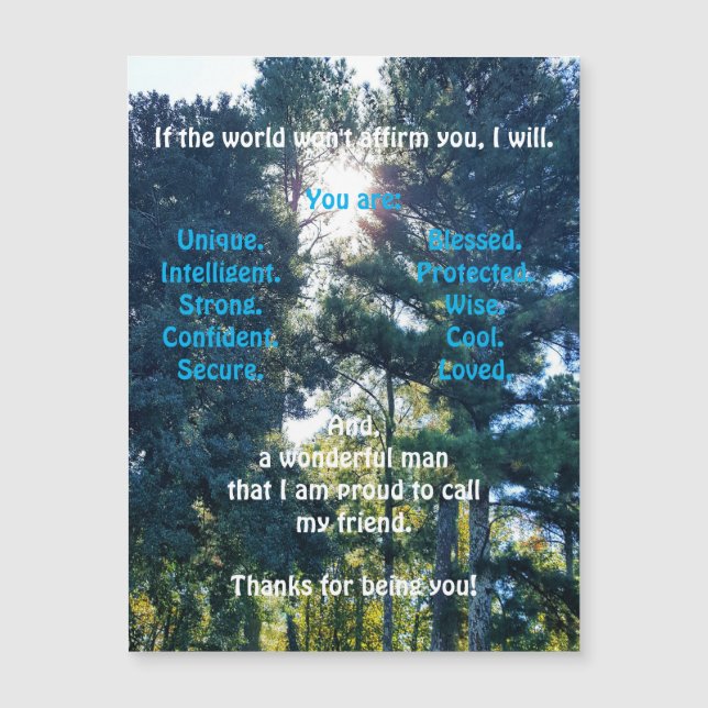 Affirmer et encourager la carte de voeux magnétiqu (Devant)