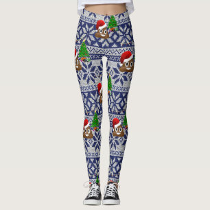 affreux pull de Noël poop emoji leggings