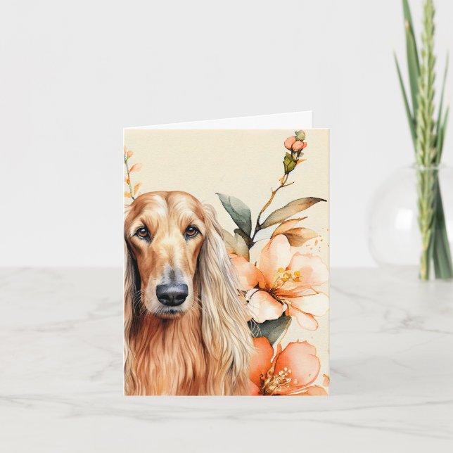 Afghan Hound Dog and Peach Lilies (Devant)