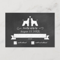 Afghanistan Hound Silhouettes Mariage RSVP Réponse