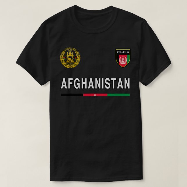 Afghanistan T-shirt Sport/Soccer Jersey Tee Flag F (Design devant)