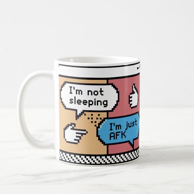 AFK Gamer Pixel Art Mug – Funny Retro (Gauche)