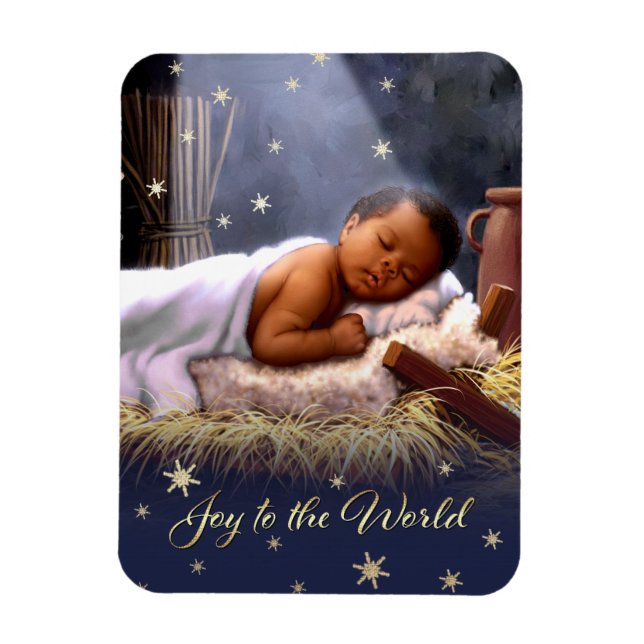 Africain-Américain bébé Jésus Magnets de Noël (Vertical)