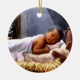 Africain-Américain Bébé Jésus ornements de Noël