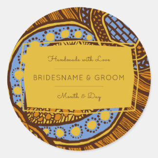 Africain Ankara Blue Global Floral Étiquette cadea