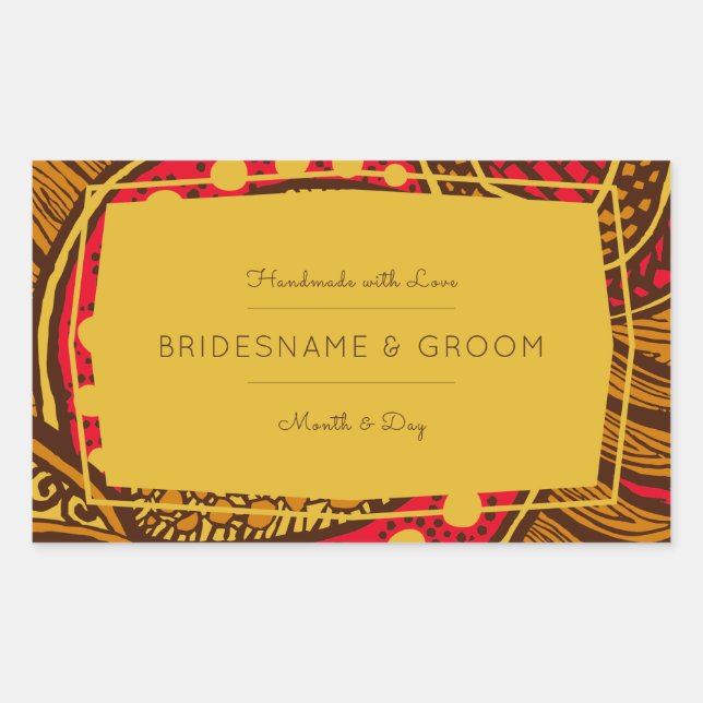 Africain Ankara Red Global Floral Étiquette cadeau (Devant)