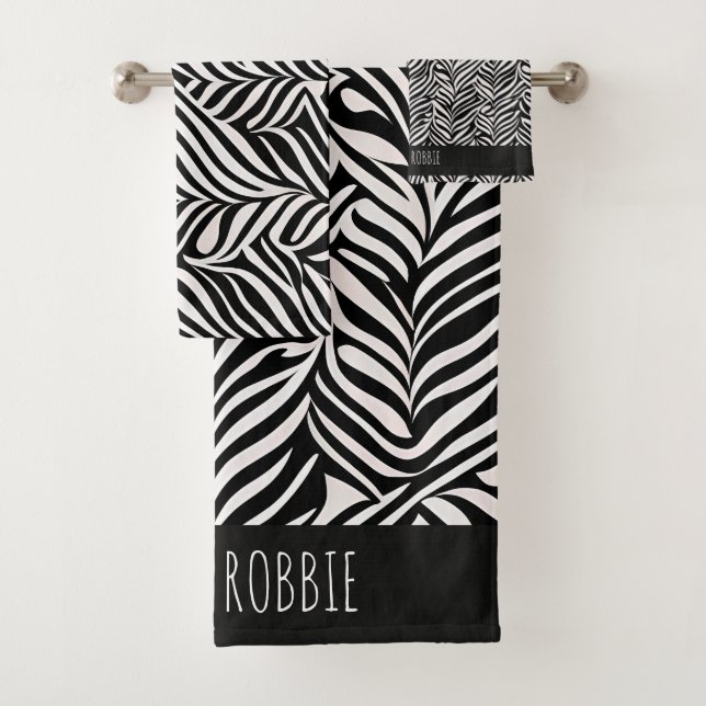 Africain Damask Subtil noir blanc Motif (En situation)