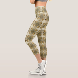 Africain ethnique Adinkra motif capri leggings