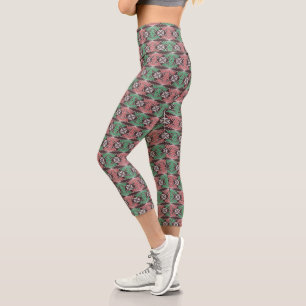 Africain ethnique Adinkra motif capri leggings