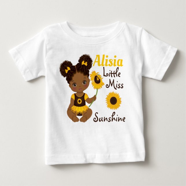Africaine Américaine Baby Girl avec T-shirt tourne (Devant)