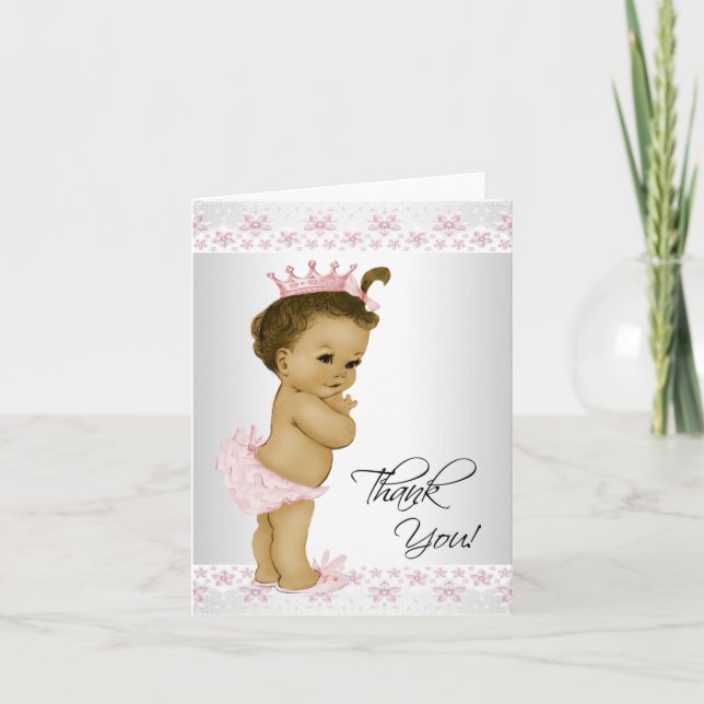 African American Baby Girl Douche Merci Cartes (Devant)