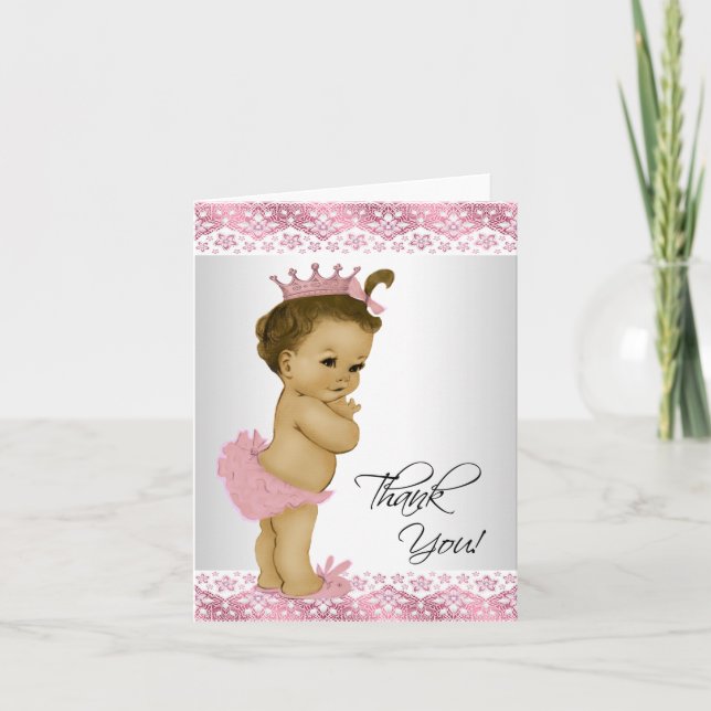 African American Baby Girl Douche Merci Cartes (Devant)