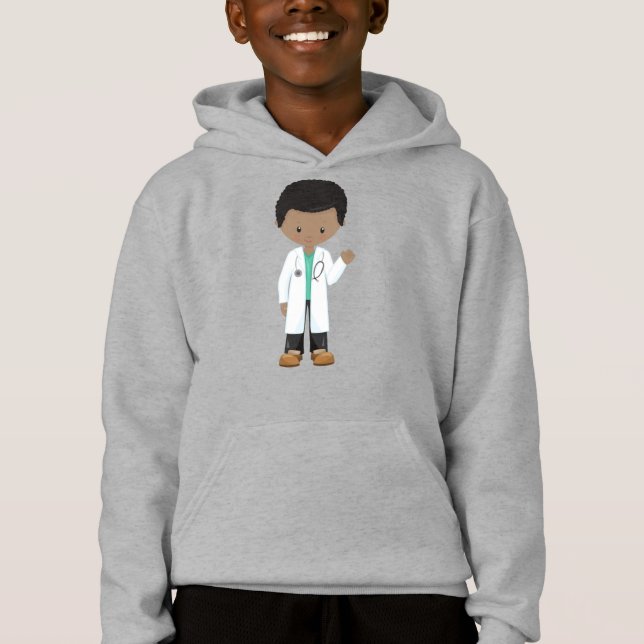African American Boy, Doctor, Lab Coat, Médecine (Devant)