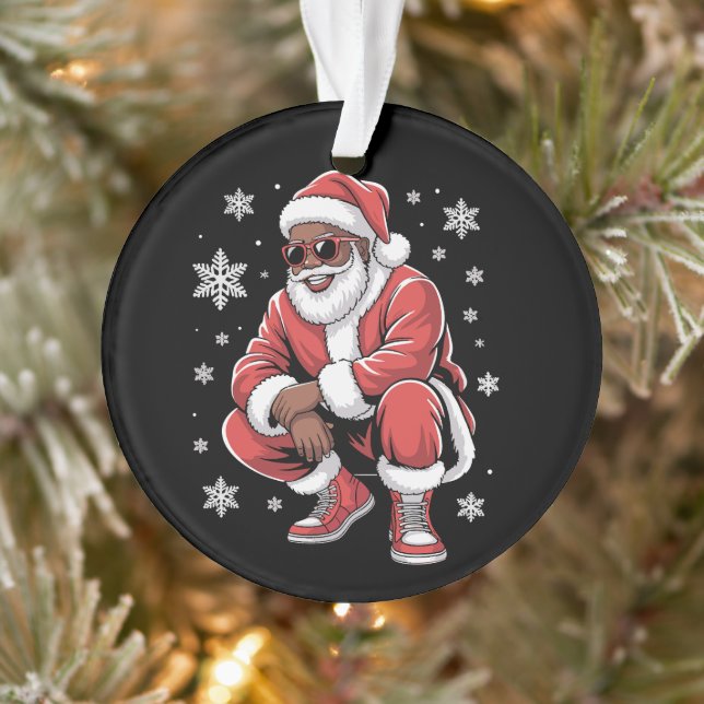 African American Christmas Pajama Xmas Afro Santa  (Arbre)