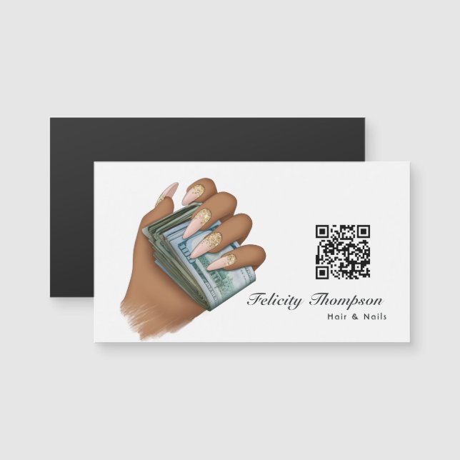 African American Hair and Nails QR Code (Devant / Derrière)