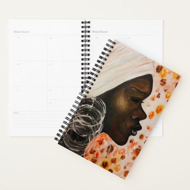 African Beauty Planner Jolie femme (Devant avec enveloppe)