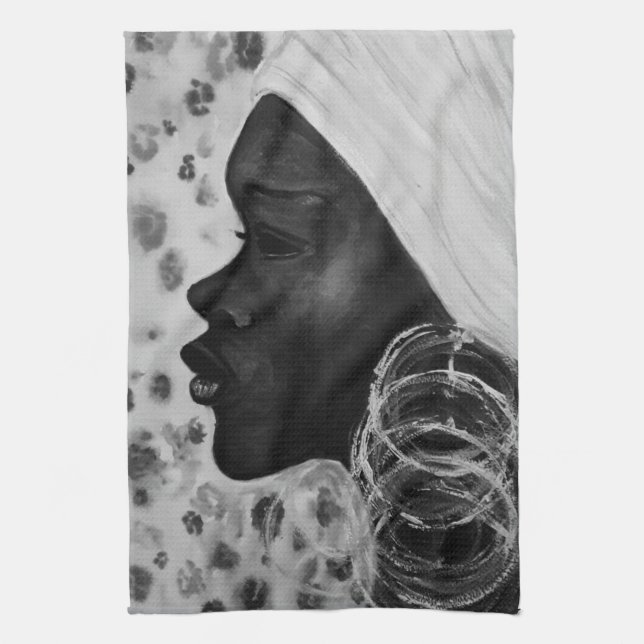 African Beauty Woman Serviette de cuisine (Vertical)