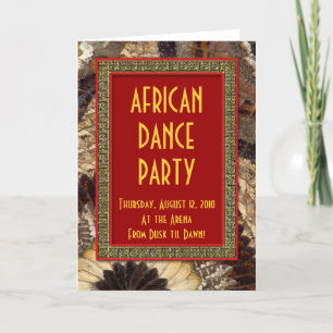 African Dance Party Invitation Card Papillon Wing