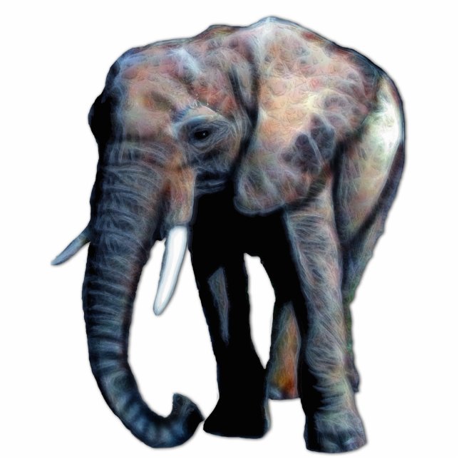 African Elephant 3D Photo Sculpture Cadeau (Devant)