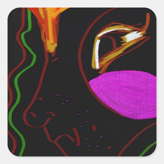 African Phoenix Rising Square Stickers (Devant)