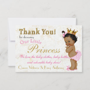 African Princess Elegant Pink Gold Merci Cartes