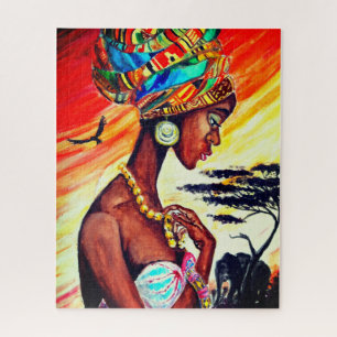 African Princess Puzzle Jolie femme - Peinture