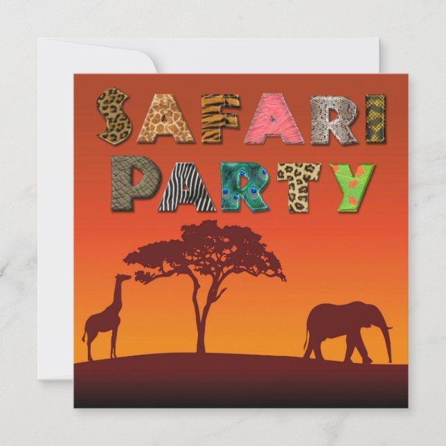 African Safari Silhouette Party - Invitation (Devant)