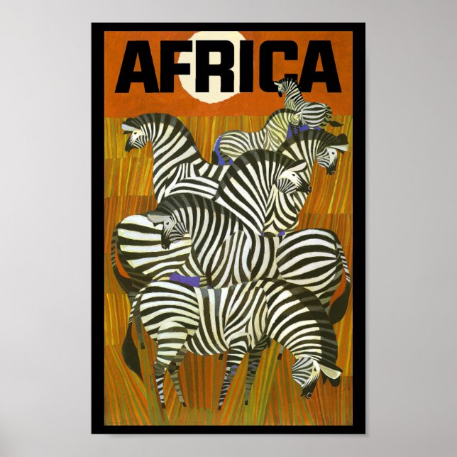 Afrique Affiches de voyage Zebras (Devant)