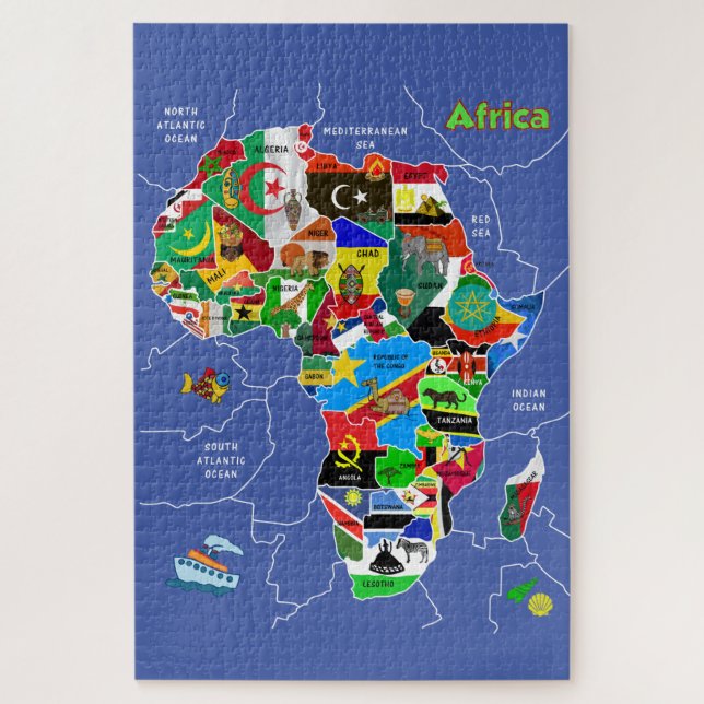 Afrique Carte Artwork puzzle (Vertical)