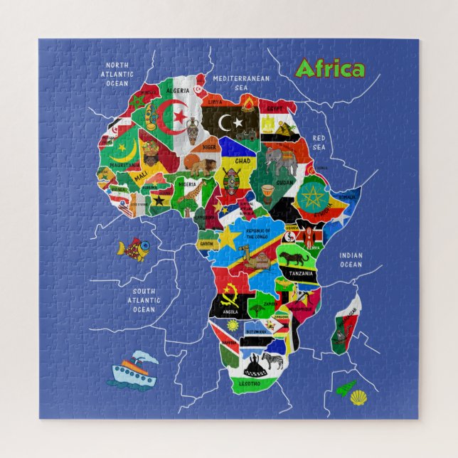 Afrique Carte Artwork puzzle (Vertical)