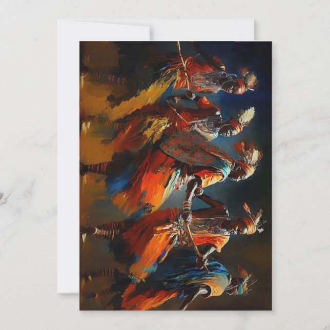 Afrique Danse des Masaï - Faire-part de mariage (Devant)