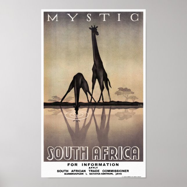 Afrique du Sud Poster Vintage voyage restauré (Devant)