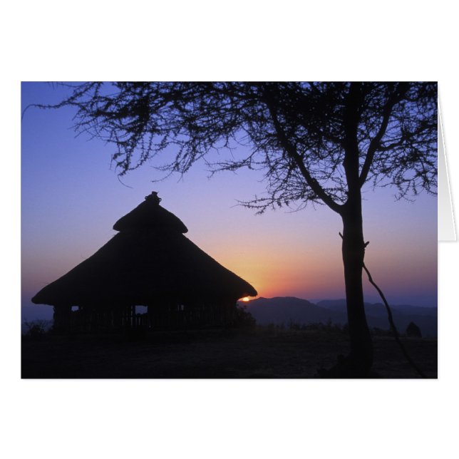 Afrique, Éthiopie, région du fleuve Omo, Coucher d (Devant horizontal)