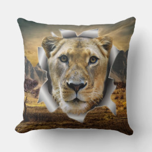 Afrique-Safari Lioness Coussin de la faune et de l