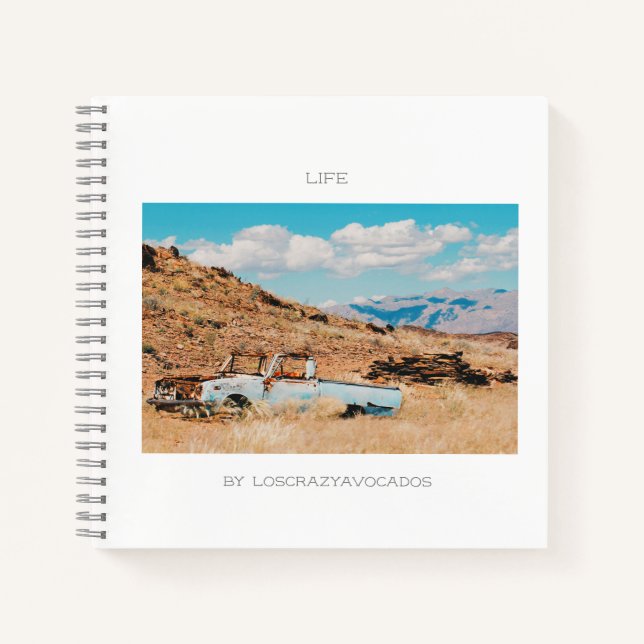 Afrique Savannah Grass Car Mountains Carnet de vie (Devant)
