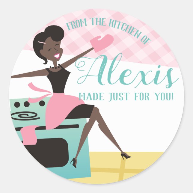 Afro-Américain de la cuisine des autocollants (Devant)