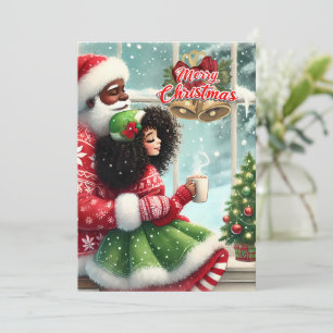 Afro-américain M. & Mme Claus Carte de Noël