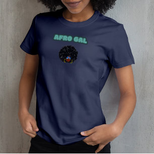 Afro Gal Navy Bella+Canvas - T-shirt mince