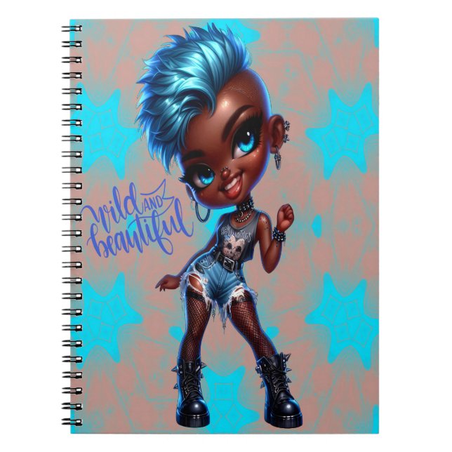 Afro Punk Blue Star Beau Carnet Spiral (Devant)