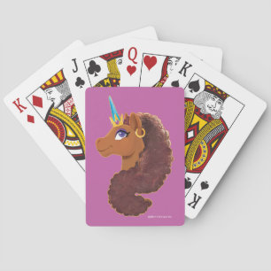 Afro Unicorn   Cartes de jeu uniques