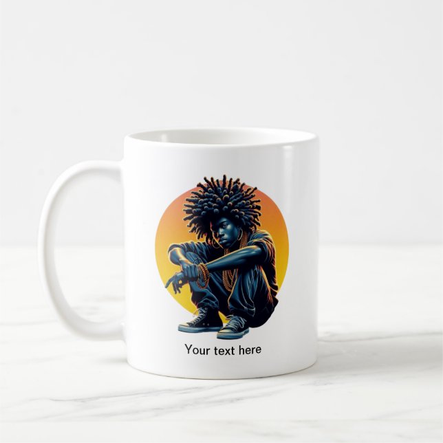 Afro Urban Art Mug - Cool Dreadlock Streetwear Sty (Gauche)