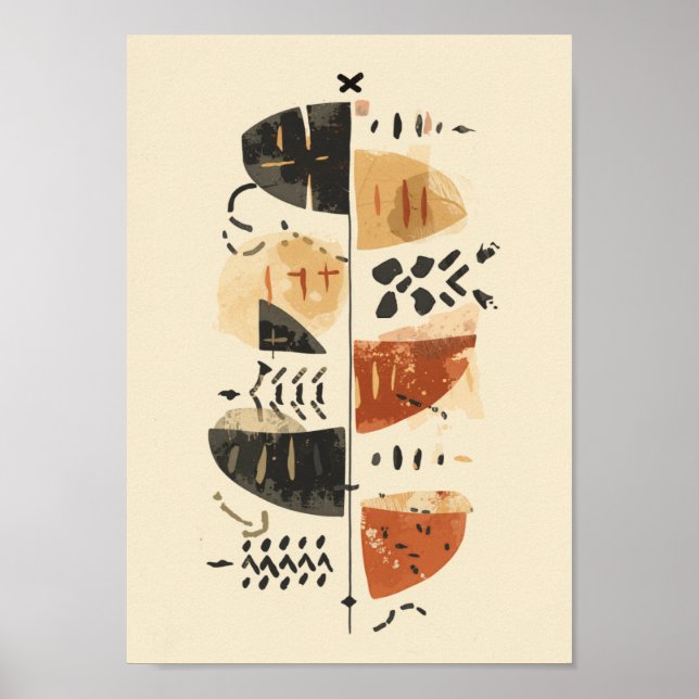 Afrobohémien Mudcloth Art mural abstrait Boho (Devant)
