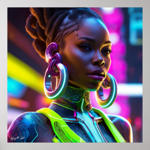 Afrofuturiste Africaine Poster d'Art Moderne